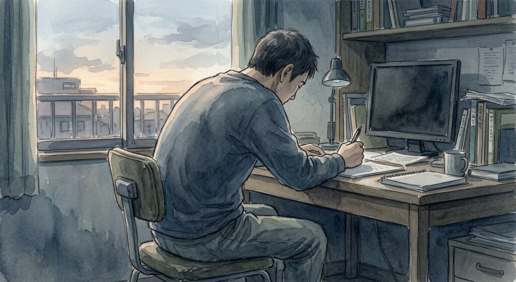 背中がおじいちゃんの画像