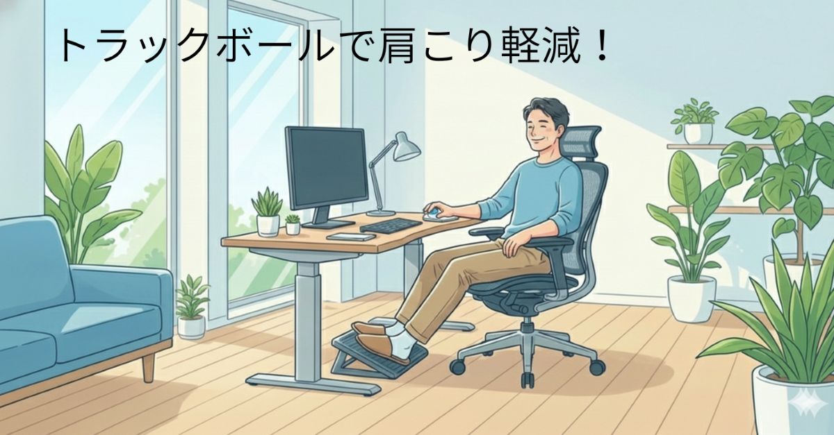 トラックボールで肩こり軽減！
