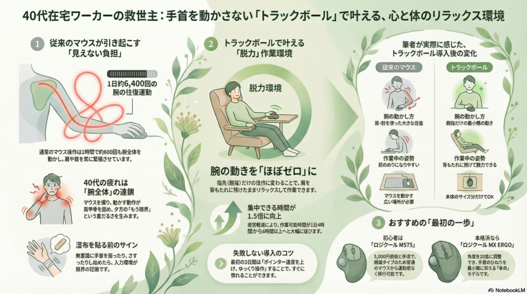 トラックボールで叶える心と体のリラックス環境の画像