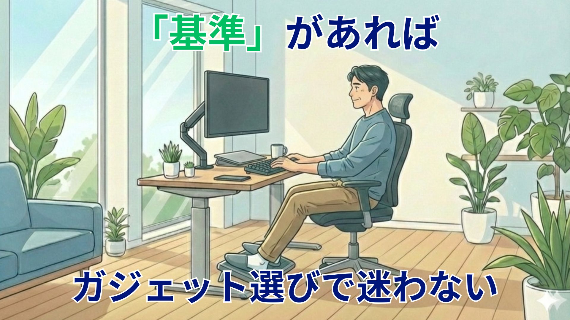 40代のPC作業環境改善に必要な「基準」を象徴するデスクワークスペースのイメージ